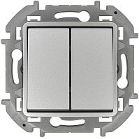 Переключатель без рамки Legrand Inspiria 2-кл. проходной алюминий картинка